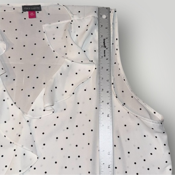 VINCE CAMUTO V-Neck Ruffled Collar Georgette Blouse - XXL White - Picture 10 of 14